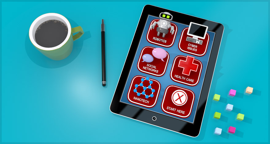 image of ipad app with various 3d apps
